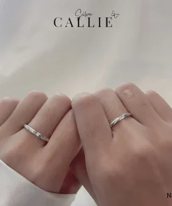 Alternative view of N425 - Nhẫn Bạc Thiết Kế Callie Silver Viên Chủ Chữ Nhật