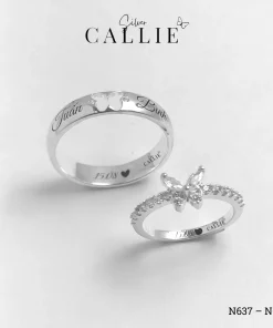N637 - N638: Nhẫn Bạc Đôi Thiết Kế Callie Silver Bươm Bướm