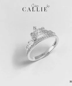 N646 - Nhẫn Bạc Thiết Kế Callie Silver Vương Miện Đá Oval