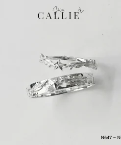 N647 - N648: Nhẫn Bạc Thiết Kế Callie Silver Cành Tùng Quân Đội