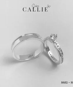 N652 - N653: Nhẫn Bạc Đôi Thiết Kế Callie Silver