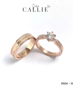 N654 - N655: Nhẫn Bạc Thiết Kế Callie Silver Đai Hoạ Tiết