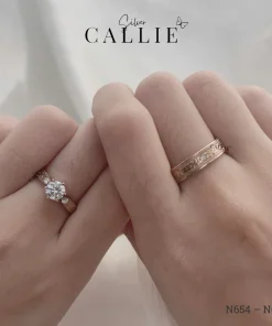 Alternative view of N654 - N655: Nhẫn Bạc Thiết Kế Callie Silver Đai Hoạ Tiết