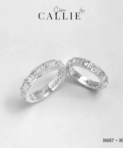 N657 - N658: Nhẫn Bạc Đôi Thiết Kế Callie Silver Phối Đá Xen Kẽ
