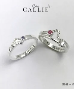 N668 - N669: Nhẫn Bạc Đôi Thiết Kế Callie Silver Cung Hoàng Đạo