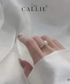 Alternative view of N694 - Nhẫn bạc Callie Silver 1 viên chủ kiểu công chúa