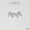 BT225 - Bông tai bạc Callie Silver nơ đính đá