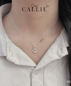 Alternative view of DC304 - Dây chuyền bạc Callie Silver cây thông xoắn đính đá
