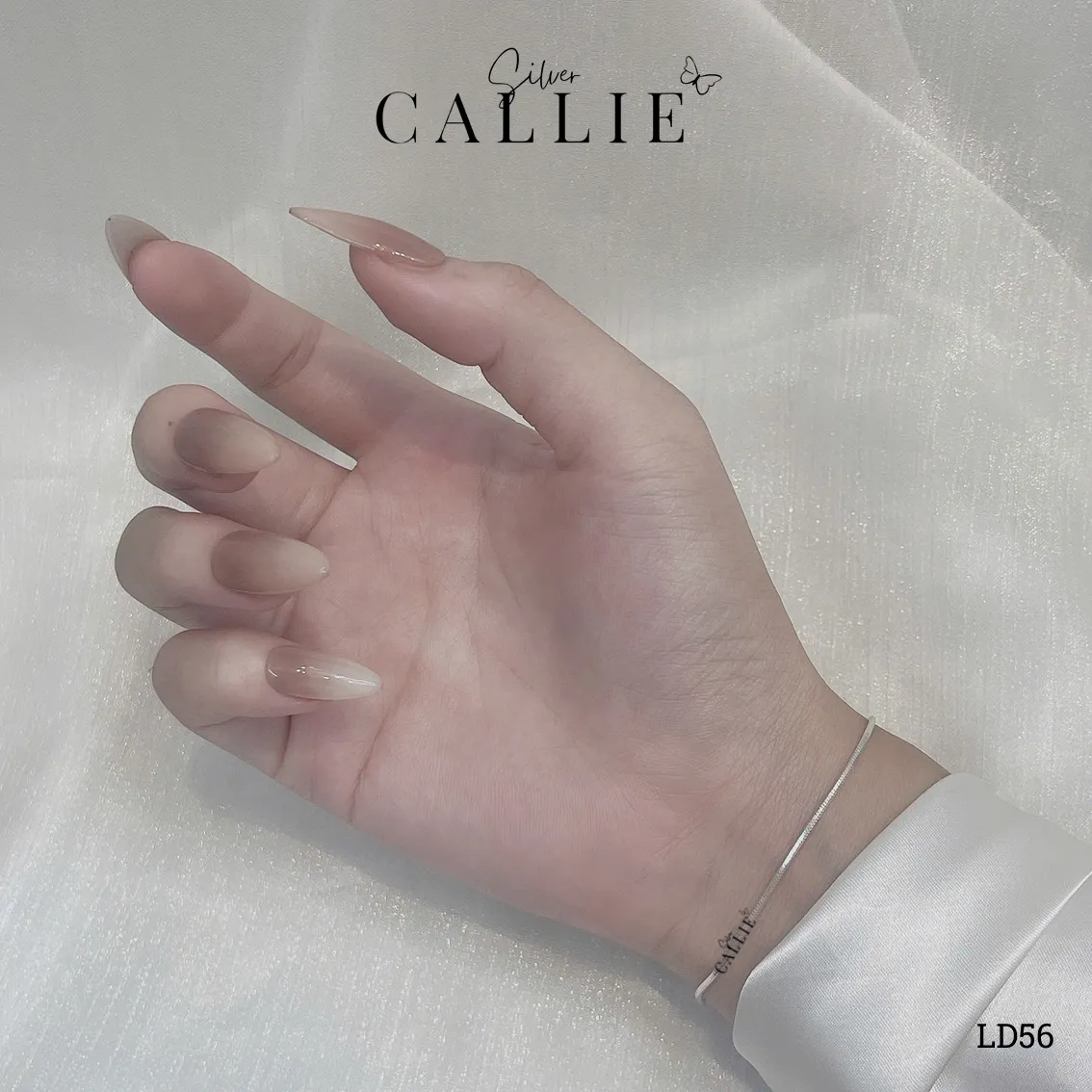 LD56 - Lắc Tay Đôi Bạc Callie Silver Dây Mì 1li1 - Hình ảnh 2