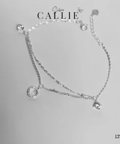 LT147 - Lắc tay bạc Callie Silver dây đôi vòng tròn