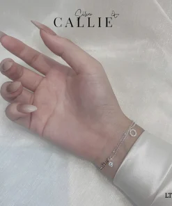 Alternative view of LT147 - Lắc tay bạc Callie Silver dây đôi vòng tròn