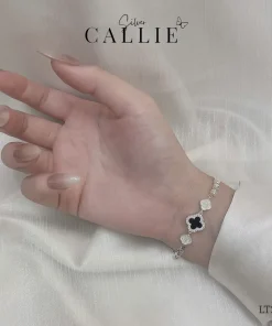 Alternative view of LT203 - Lắc tay bạc Callie Silver cỏ 4 lá bi cắt máy siêu sáng
