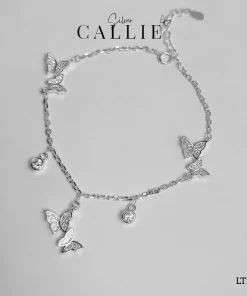 LT245 - Lắc tay bạc Callie Silver bướm đôi