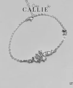 LT246 - Lắc tay bạc Callie Silver hoa đá và bướm