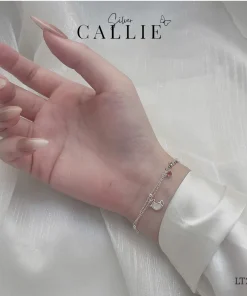 Alternative view of LT247 - Lắc tay bạc Callie Silver tất xà cừ và đá đỏ