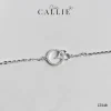 LT248 - Lắc tay bạc Callie Silver vòng tròn đính đá nối trái tim