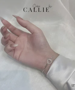 Alternative view of LT248 - Lắc tay bạc Callie Silver vòng tròn đính đá nối trái tim