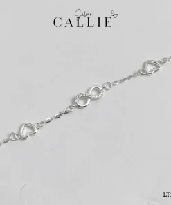 LT249 - Lắc tay bạc Callie Silver vô cực nối trái tim