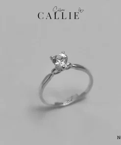 N696 - Nhẫn bạc Callie Silver 1 viên chủ tim đế vô cực