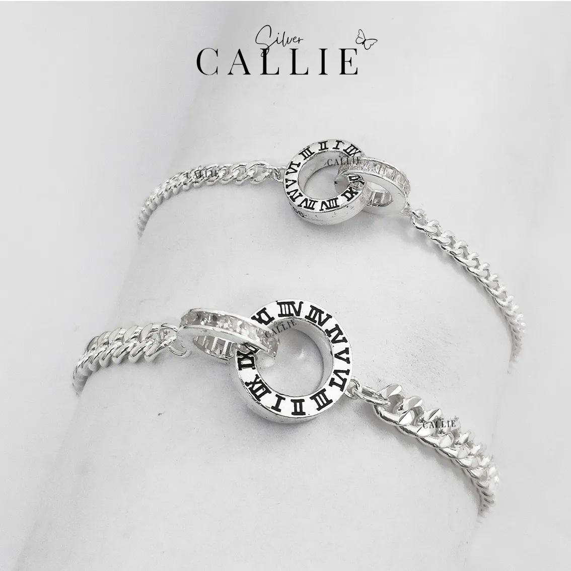 LD34 - LD06: Lắc Tay Đôi Callie Silver Vô Cực Vĩnh Cửu Đen - Hình ảnh 2