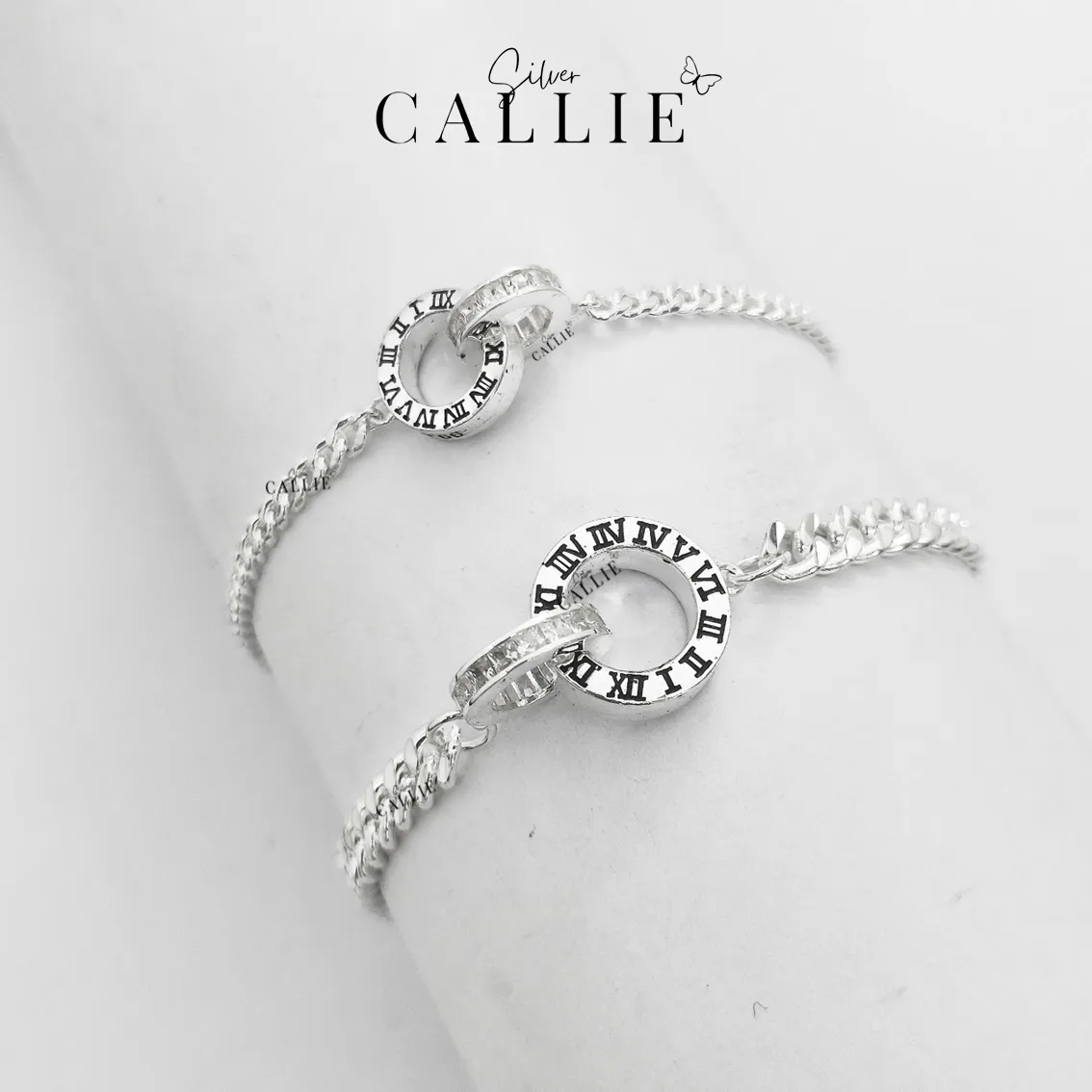 LD34 - LD06: Lắc Tay Đôi Callie Silver Vô Cực Vĩnh Cửu Đen - Hình ảnh 3