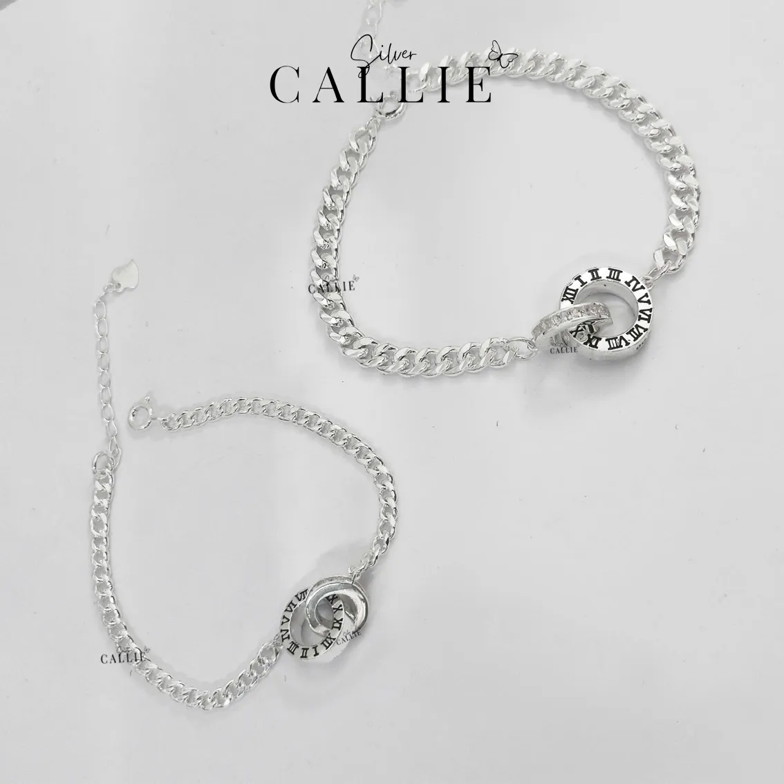 LD34 - LD06: Lắc Tay Đôi Callie Silver Vô Cực Vĩnh Cửu Đen - Hình ảnh 5