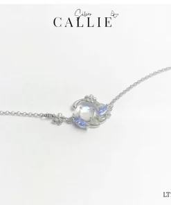 LT255 - Lắc Tay Bạc Callie Silver Mặt Trăng Đá Xanh Dương