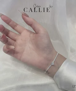Alternative view of LT257 - Lắc tay bạc Callie Silver dây đá rút và trái tim