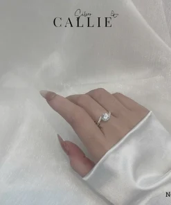 Alternative view of N672 - Nhẫn bạc Callie Silver xoắn đính đá một viên chủ 4 chấu