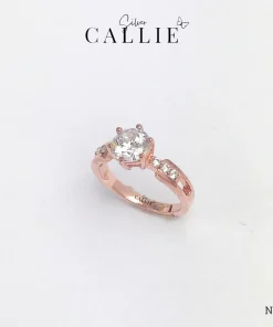 N710 - Nhẫn Bạc Thiết Kế Callie Silver 1 Viên Chủ Đai Đính Đá