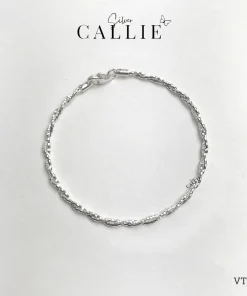 Alternative view of VT166 - Vòng Tay Bạc Callie Silver Dây Đan Đôi