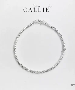 VT167 - Vòng Tay Bạc Callie Silver Dây Đan Ba
