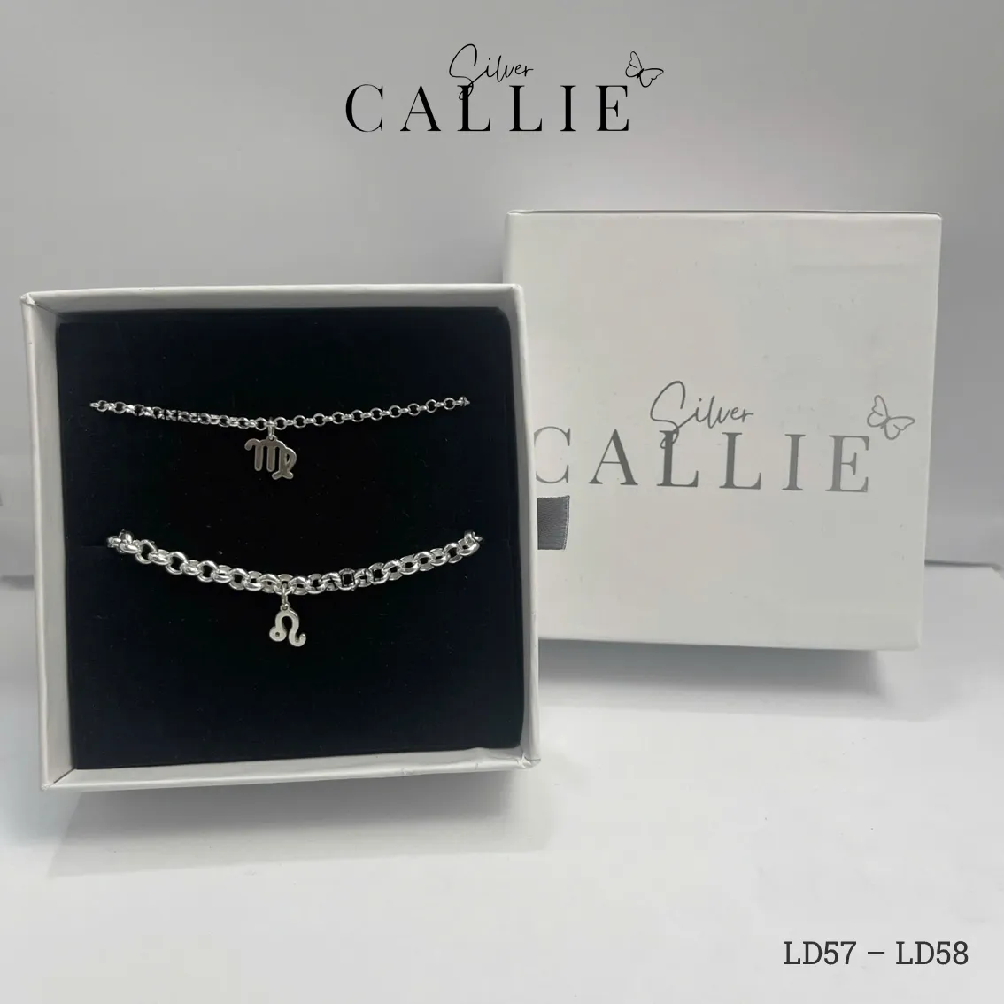 LD57 - LD58: Lắc tay đôi bạc Callie Silver dây tròn kèm charm - Hình ảnh 8