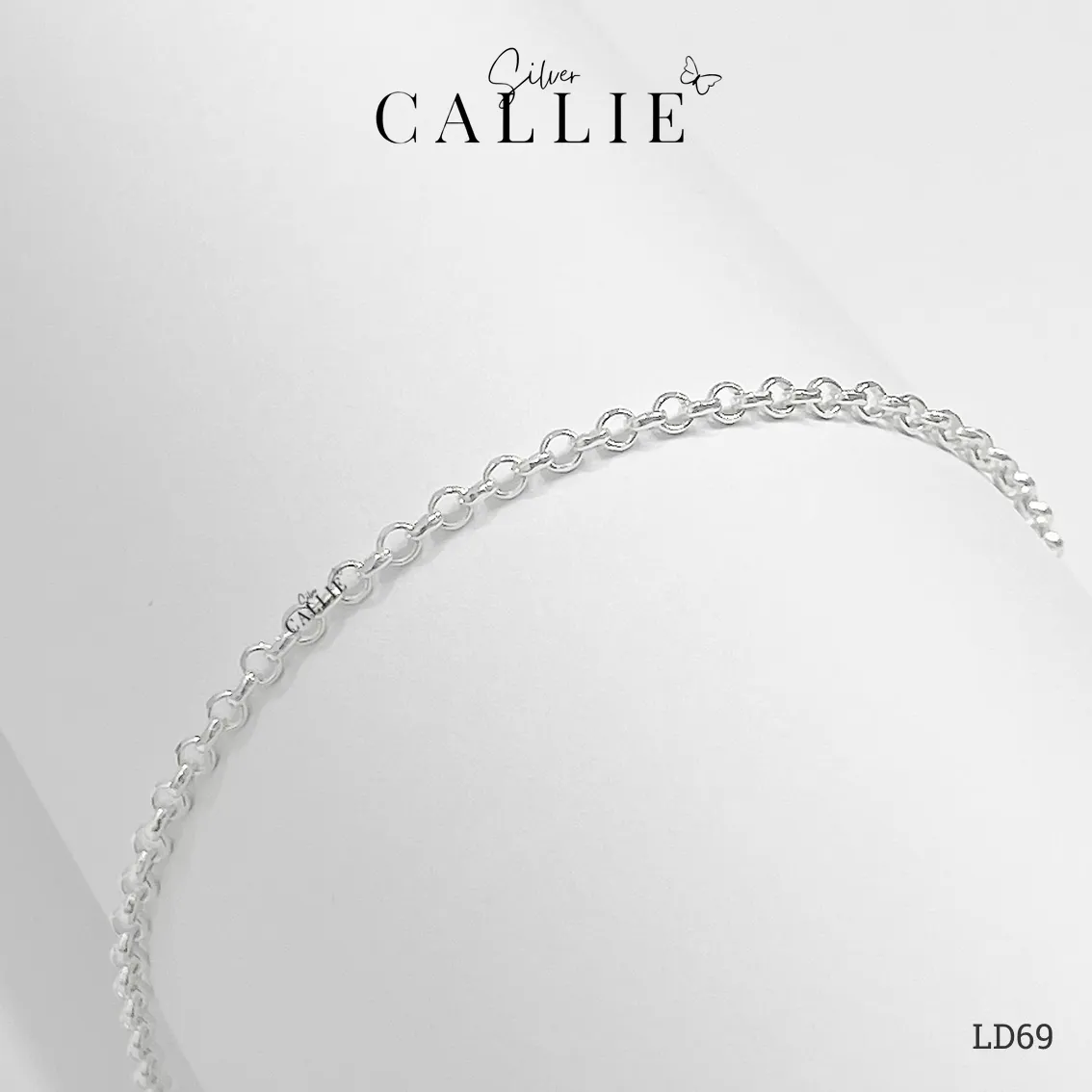 LD69 - Lắc tay bạc đôi Callie Silver dây tròn 2li4