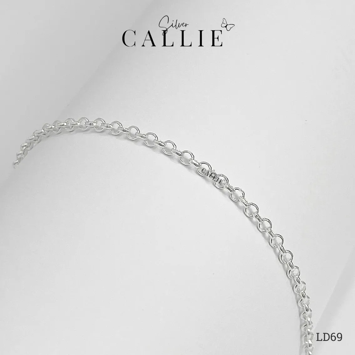LD69 - Lắc tay bạc đôi Callie Silver dây tròn 2li4 - Hình ảnh 7