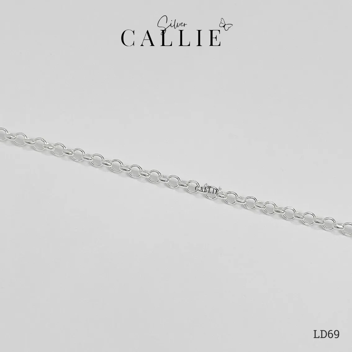 LD69 - Lắc tay bạc đôi Callie Silver dây tròn 2li4 - Hình ảnh 3
