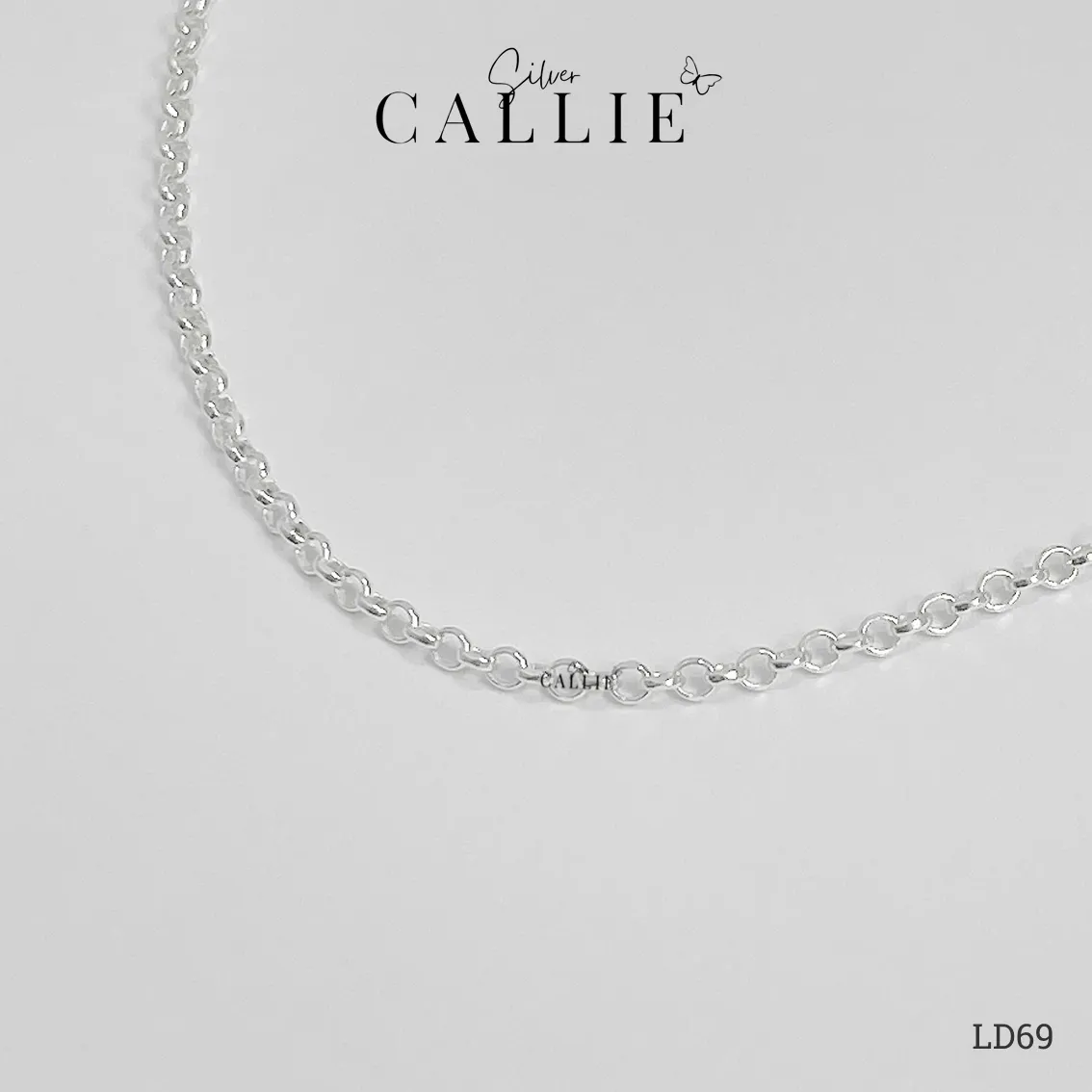 LD69 - Lắc tay bạc đôi Callie Silver dây tròn 2li4 - Hình ảnh 4