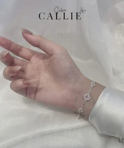 Alternative view of LT261 - Lắc Tay Bạc Callie Silver Cỏ 4 Lá Viền