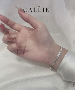 Alternative view of LT262 - Lắc Tay Bạc Callie Silver Mặt Chữ Nhật Trơn