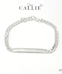LT262 - Lắc Tay Bạc Callie Silver Mặt Chữ Nhật Trơn