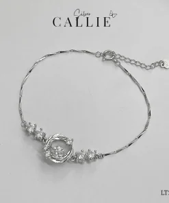 LT263 - Lắc tay bạc Callie Silver vòng nguyệt quế đá mois