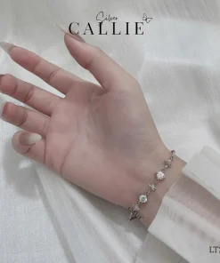 Alternative view of LT264 - Lắc tay bạc Callie Silver cỏ 4 lá đính đá xen kẽ