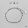 LT265 - Lắc tay bạc Callie Silver gợn sóng nối đá