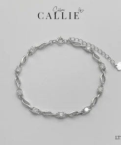 LT265 - Lắc tay bạc Callie Silver gợn sóng nối đá