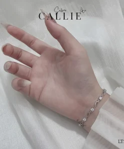 Alternative view of LT265 - Lắc tay bạc Callie Silver gợn sóng nối đá