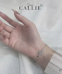 Alternative view of LT268 - Lắc tay bạc Callie Silver cỏ 4 lá cắt máy