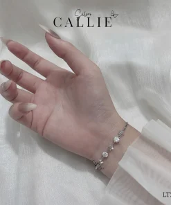 Alternative view of LT270 - Lắc tay bạc Callie Silver đá moissanite xen kẽ hoa