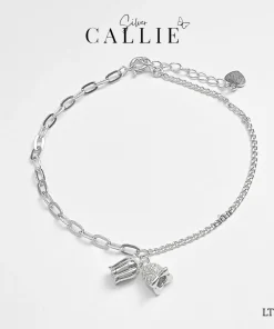 LT271 - Lắc Tay Bạc Callie Silver Linh Lan Xi Bạch Kim