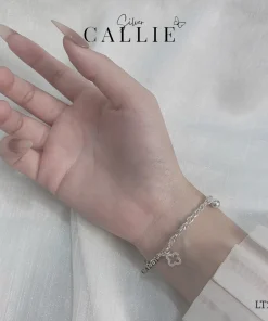 Alternative view of LT272 - Lắc Tay Bạc Callie Silver Cỏ 4 Lá Viền