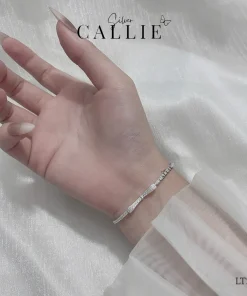 Alternative view of LT275 - Lắc Tay Bạc Callie Silver Nơ Nối Dây Đá Khoá Rút xi kim